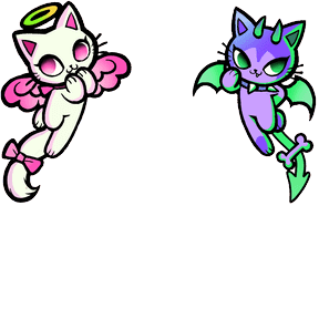 Mischievous Kitties (Hearts)